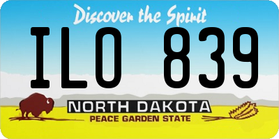 ND license plate ILO839