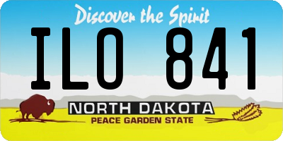 ND license plate ILO841
