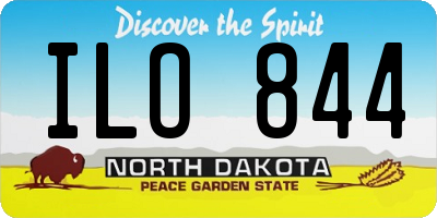 ND license plate ILO844