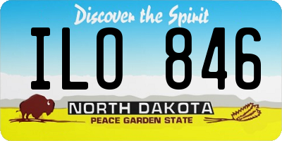 ND license plate ILO846