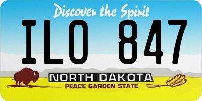 ND license plate ILO847