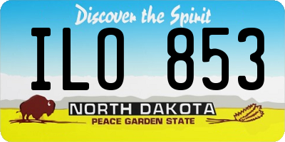 ND license plate ILO853