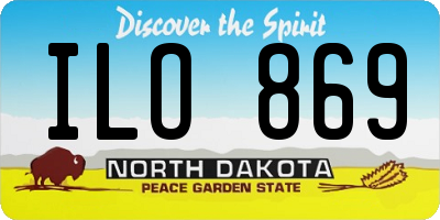 ND license plate ILO869