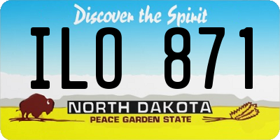 ND license plate ILO871