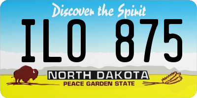 ND license plate ILO875
