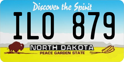 ND license plate ILO879