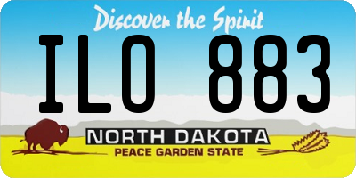 ND license plate ILO883