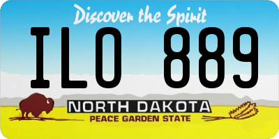 ND license plate ILO889