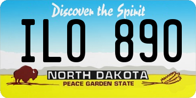 ND license plate ILO890