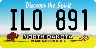 ND license plate ILO891