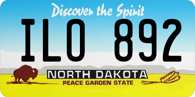 ND license plate ILO892