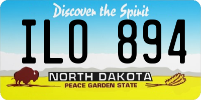 ND license plate ILO894