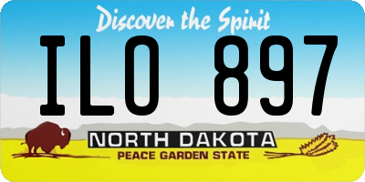 ND license plate ILO897
