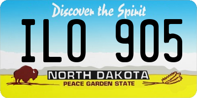 ND license plate ILO905