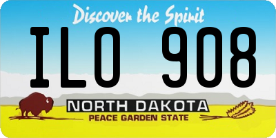 ND license plate ILO908