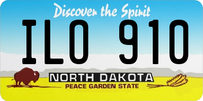 ND license plate ILO910
