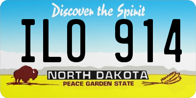 ND license plate ILO914