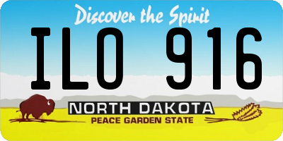 ND license plate ILO916