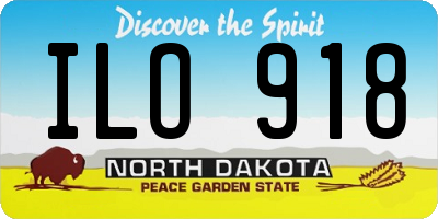 ND license plate ILO918