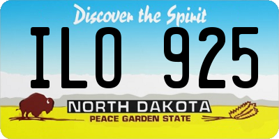 ND license plate ILO925