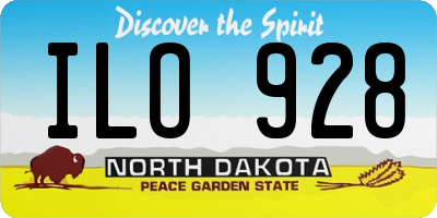 ND license plate ILO928