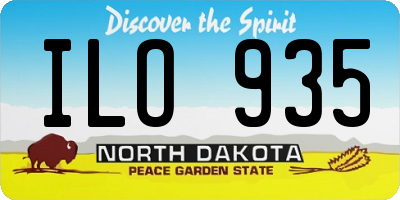 ND license plate ILO935