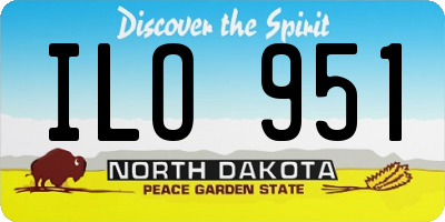 ND license plate ILO951