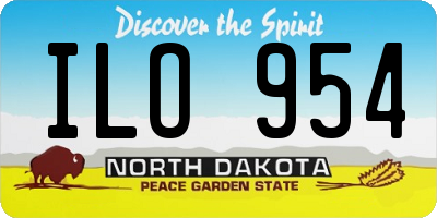 ND license plate ILO954