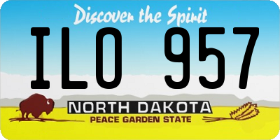 ND license plate ILO957