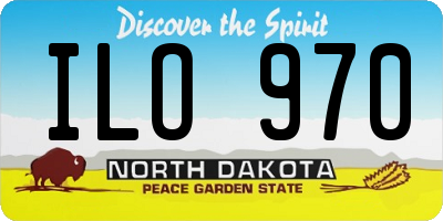 ND license plate ILO970