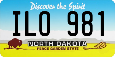 ND license plate ILO981