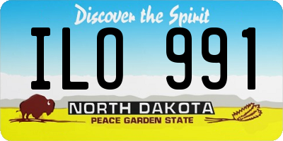 ND license plate ILO991