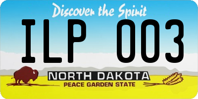 ND license plate ILP003