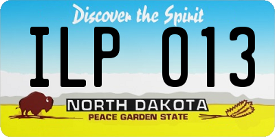 ND license plate ILP013