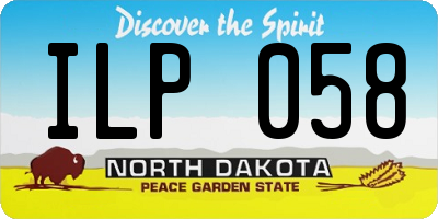 ND license plate ILP058
