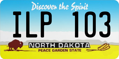 ND license plate ILP103