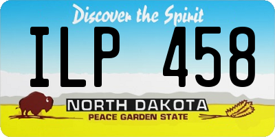 ND license plate ILP458