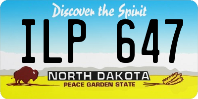 ND license plate ILP647