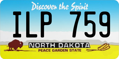 ND license plate ILP759