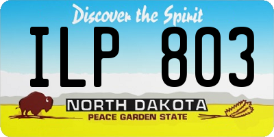 ND license plate ILP803