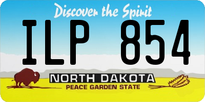 ND license plate ILP854