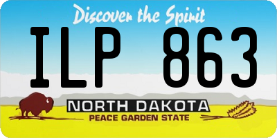 ND license plate ILP863