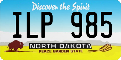 ND license plate ILP985