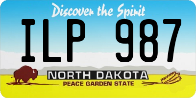 ND license plate ILP987