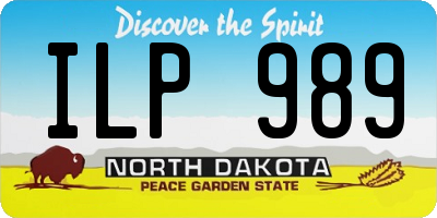 ND license plate ILP989