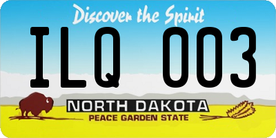 ND license plate ILQ003