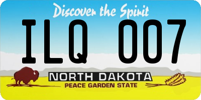 ND license plate ILQ007