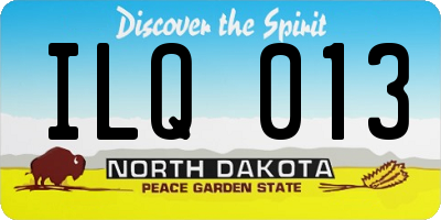 ND license plate ILQ013