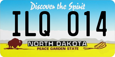 ND license plate ILQ014
