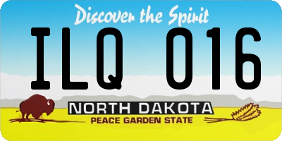 ND license plate ILQ016